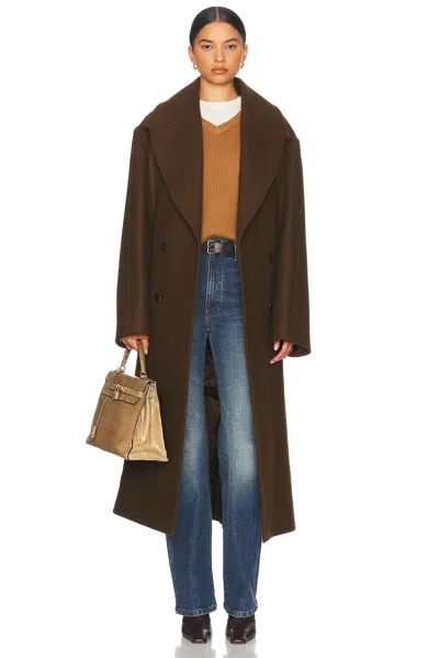 Rohe Oversized Double Breasted Coat In Olive