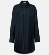 Rohe Oversized Silk Satin Shirt In Blue