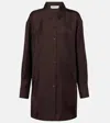 Rohe Róhe Oversized Silk Shirt In Brown