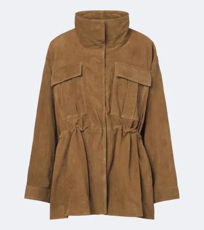 Rohe Róhe Oversized Suede Jacket In Sand