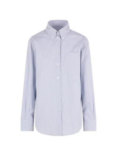 Rohe Oxford Striped Shirt In Blue