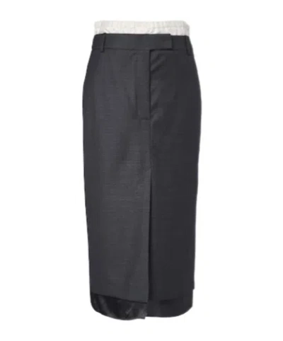 Rohe Paneled Pencil Skirt In Blue