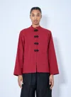 Rohe Jacket Mandarin Collar Button Front Pockets In Red