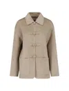 Rohe Pankou Pointed Collar Wool-blend Jacket In Gray