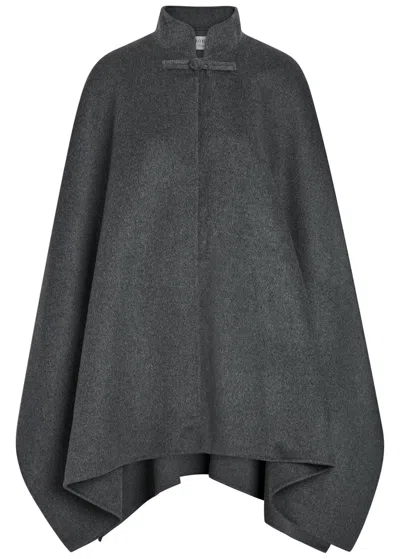 Rohe Pankou Wool And Cashmere-blend Cape In Dark Grey