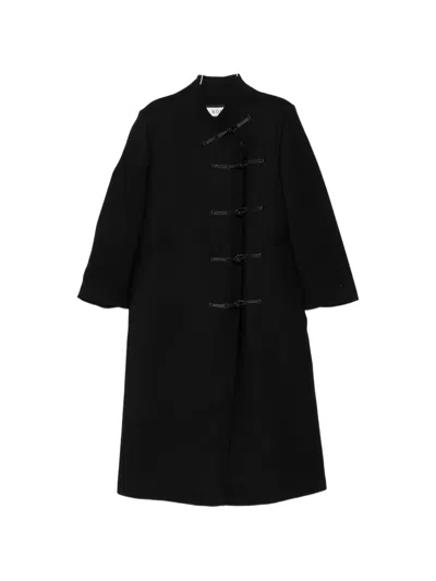 Rohe Pankou-closure Wool Coat In Black