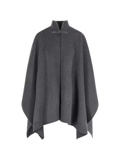 Rohe Pankou-knot Stand-collar Cape In Gray