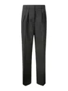 Rohe Róhe Dark Grey Pleated Slim-fit Trousers In Black
