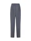 Rohe Grey Pleated Slim-fit Trousers In Dark Grey Melange