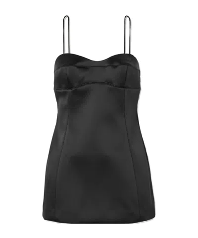 Rohe Paneled Duchesse-satin Peplum Bustier Top In Black