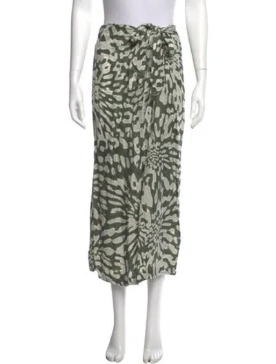 Pre-owned Rohe Patterned Long Skirt In Green