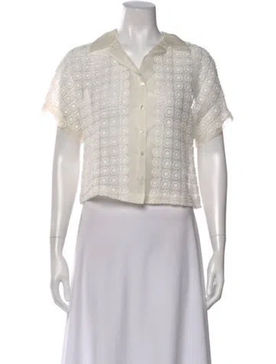 Pre-owned Rohe Patterned Short Sleeve Top In Gray