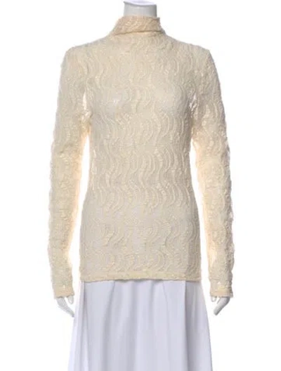Pre-owned Rohe Patterned Turtleneck Top In Neutral