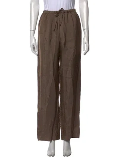 Pre-owned Rohe Patterned Wide Leg Pants W/ Tags In Brown