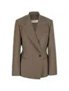 Rohe Peak-lapel Single-breasted Blazer In Brown