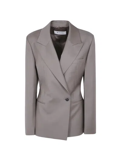 Rohe Peak-lapels Single-breasted Blazer In Gray