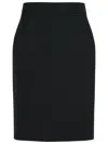 Rohe Pencil Black Wool Blend Skirt In Black
