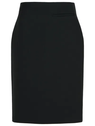 ROHE RÓHE 'PENCIL' BLACK WOOL BLEND SKIRT