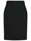 Rohe Pencil Black Wool Blend Skirt In Black