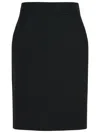 Rohe Pencil Black Wool Blend Skirt In Black