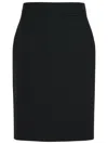 Rohe Pencil Black Wool Blend Skirt