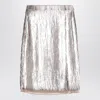Rohe Pencil Skirt With Silver Sequins In Transparent