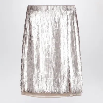 ROHE PENCIL SKIRT WITH SILVER SEQUINS