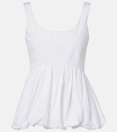 Rohe Peplum-hem Cotton-poplin Top In White