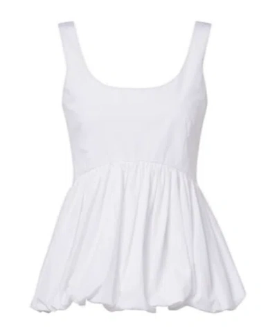 Rohe Peplum Cotton Poplin Top In White