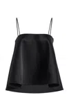 Rohe Peplum Satin Top In Black