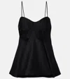 Rohe Paneled Duchesse-satin Peplum Bustier Top In Black