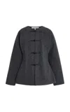 Rohe Mandarin Crew-neck Cardigan In Gray