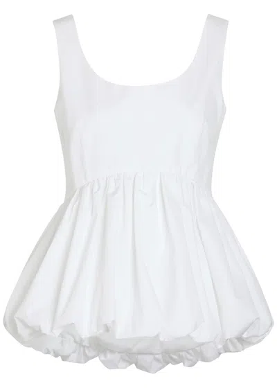 Rohe Peplum-hem Cotton-poplin Top In White
