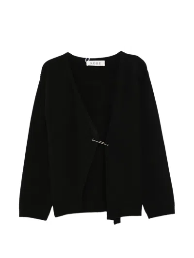 Rohe Pin-fastening V-neck Cardigan In Black