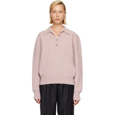 Rohe Pink Compact Mouliné Polo In 660_620 Pink Melan