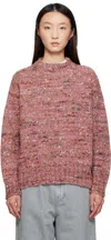 Rohe Pink Melange Crewneck Sweater In Brown