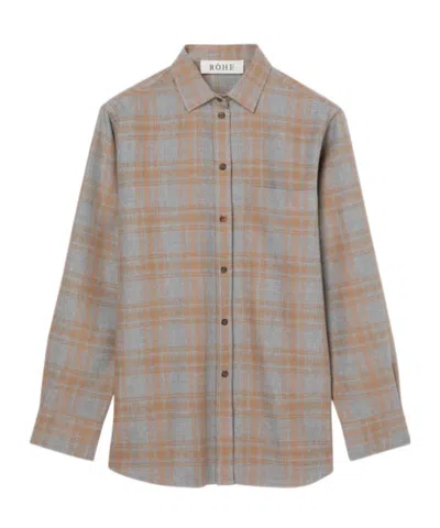 Rohe Plaid Long-sleeved Shirt In Gray