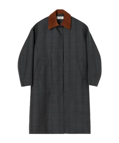 Rohe Plaid Mid-length Coat In Black