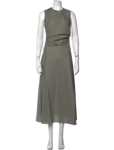 Pre-owned Rohe Plaid Print Midi Length Dress W/ Tags In Green