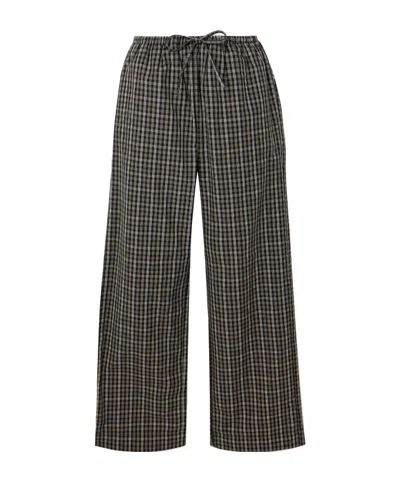 Rohe Checked Cotton-poplin Wide-leg Pants In Multi