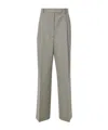 Rohe Gingham Wool-blend Wide-leg Pants In Gray