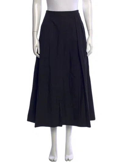 Pre-owned Rohe Pleated Accents Long Skirt In Black