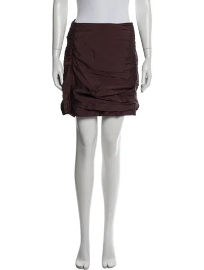 Pre-owned Rohe Pleated Accents Mini Skirt In Burgundy