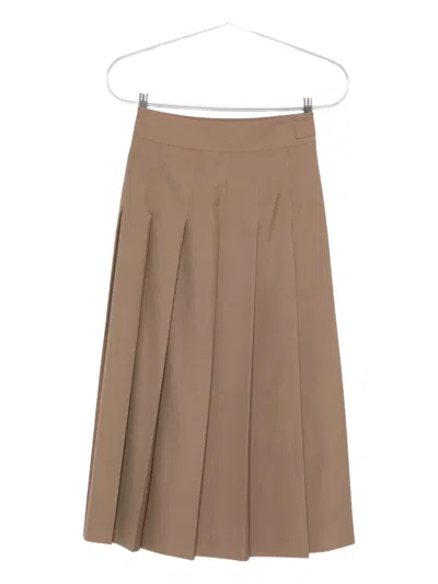 Rohe Pleated Belted Midi Skirt In Neutral