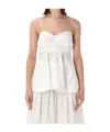 Rohe Structured White Peplum Bustier Top In White