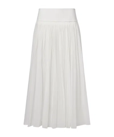 Rohe Pleated Cotton Muslin Maxi Skirt In White