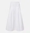 Rohe Róhe Pleated Cotton Poplin A-line Skirt In White