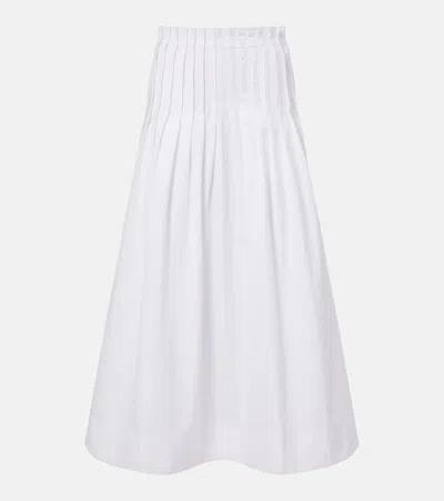 Rohe Pleated Cotton Poplin Maxi Skirt In White