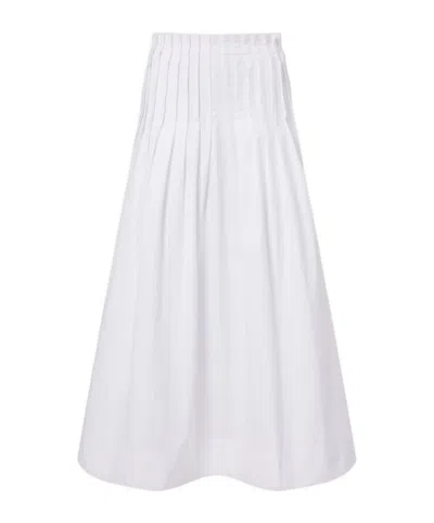 Rohe Pleated Cotton Poplin Midi Skirt In Multi