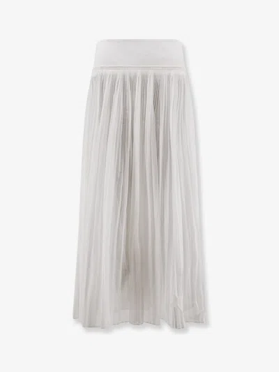 Rohe Pleated Cotton Skirt In White